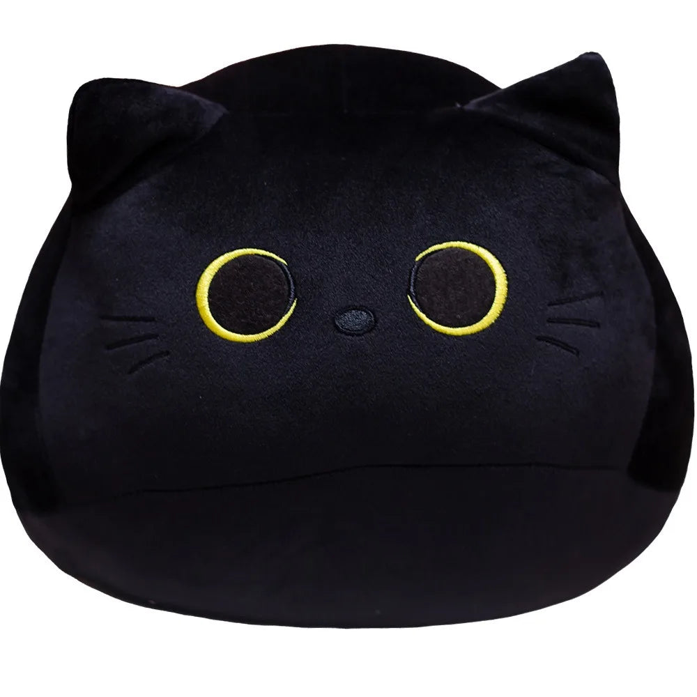 Cozy Black Cat Plush Pillow