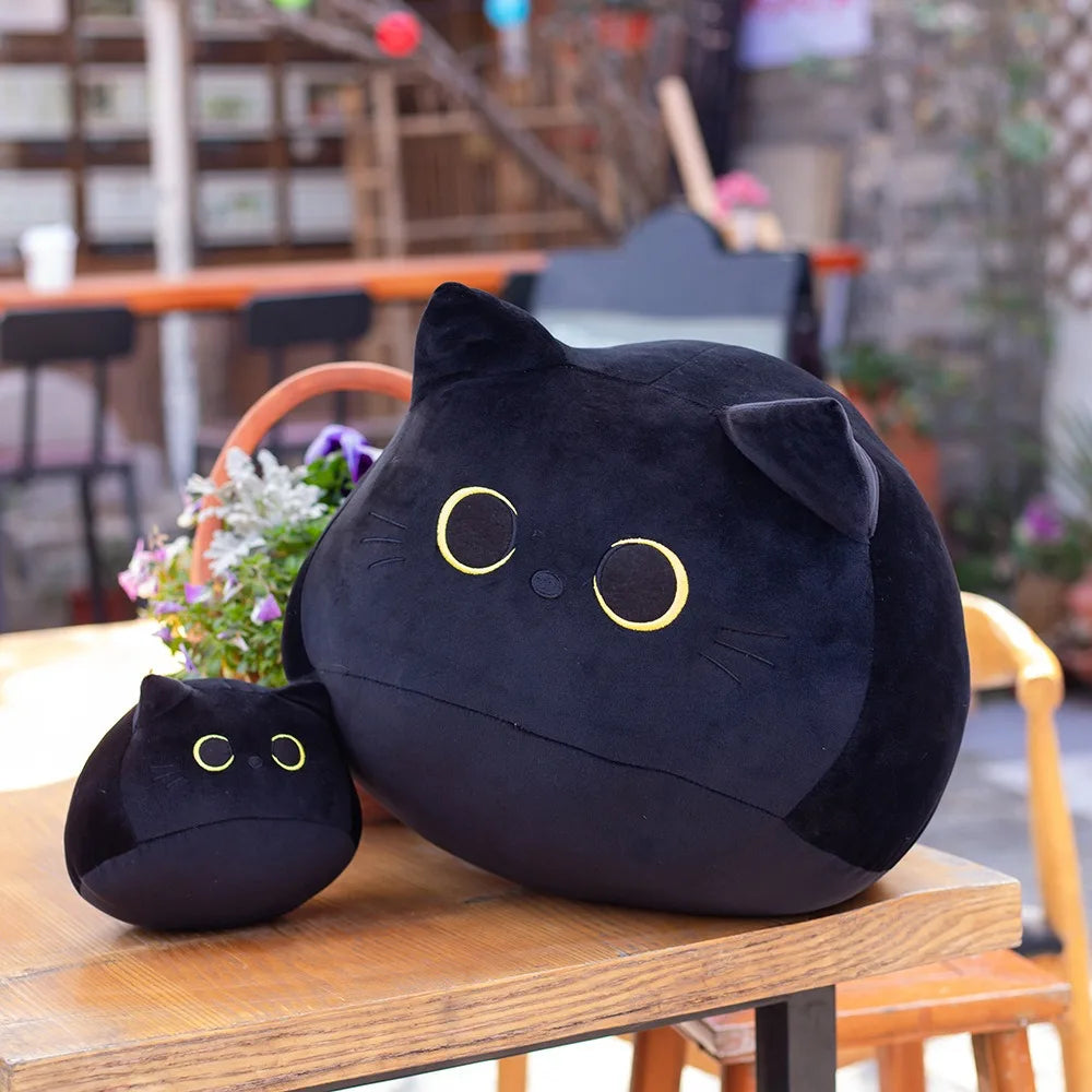 Cozy Black Cat Plush Pillow
